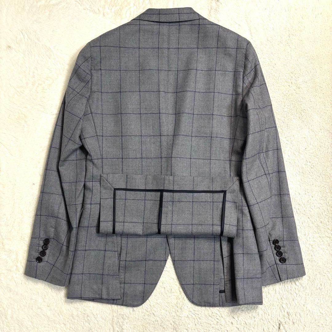 スーツセレクト スリーピーススーツ ライトグレー チェック柄 Y5 フォーマル