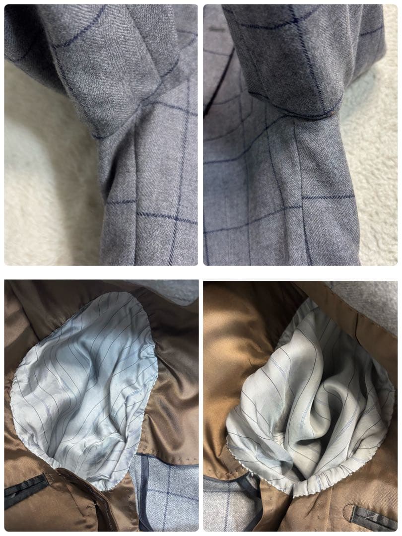 スーツセレクト スリーピーススーツ ライトグレー チェック柄 Y5 フォーマル