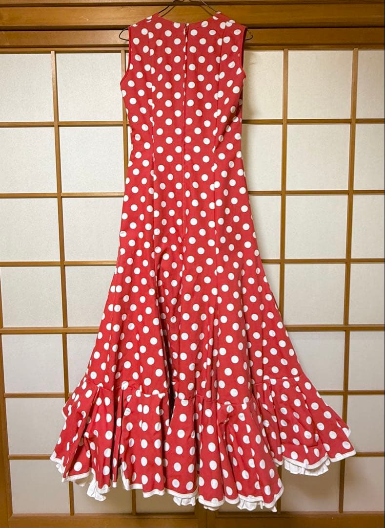 フラメンコ衣装　水玉　赤