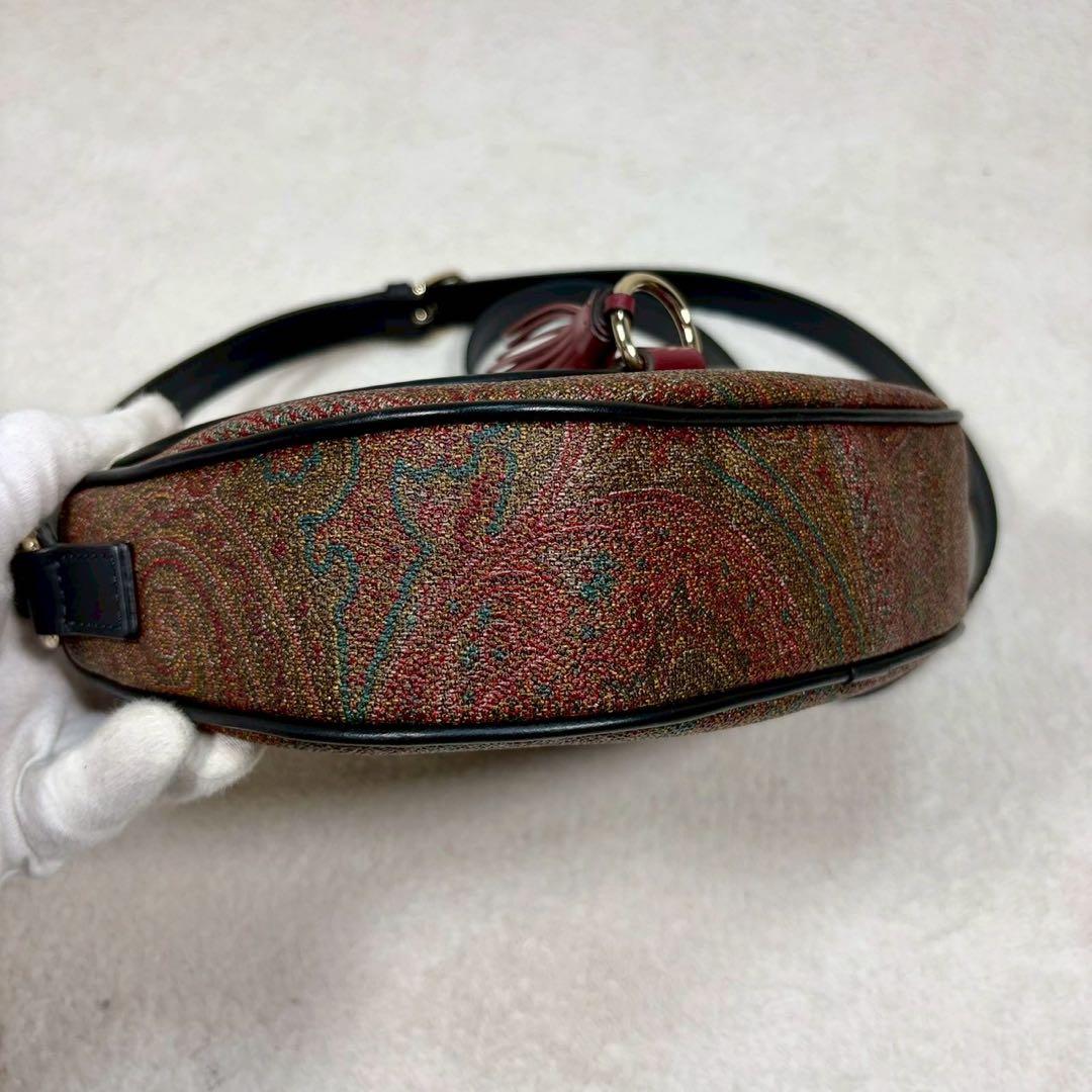 【未使用級✨】エトロ ショルダー　タッセル ペイズリー柄 レザー PVC ミニ