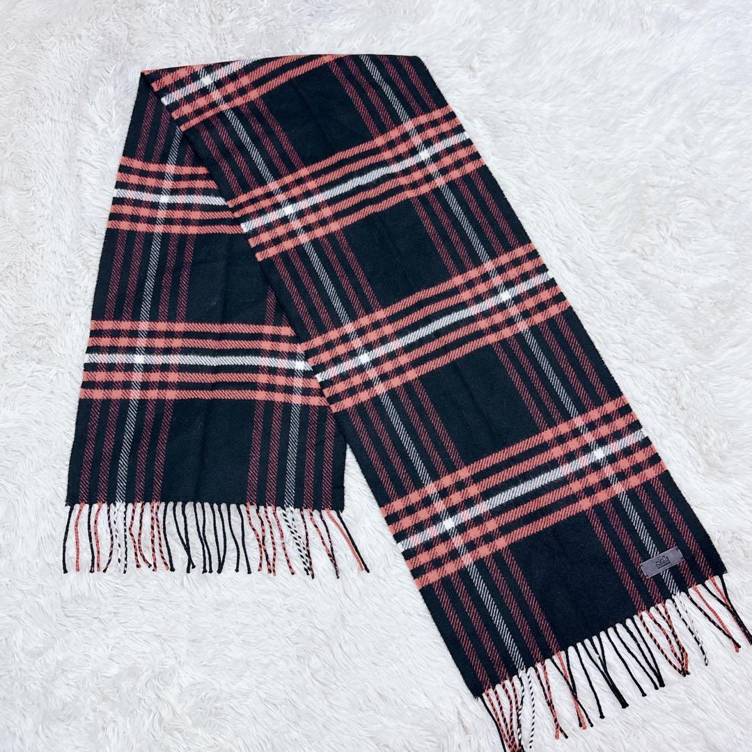 HERMES エルメス カシミヤ100% マフラー チェック柄 レディース