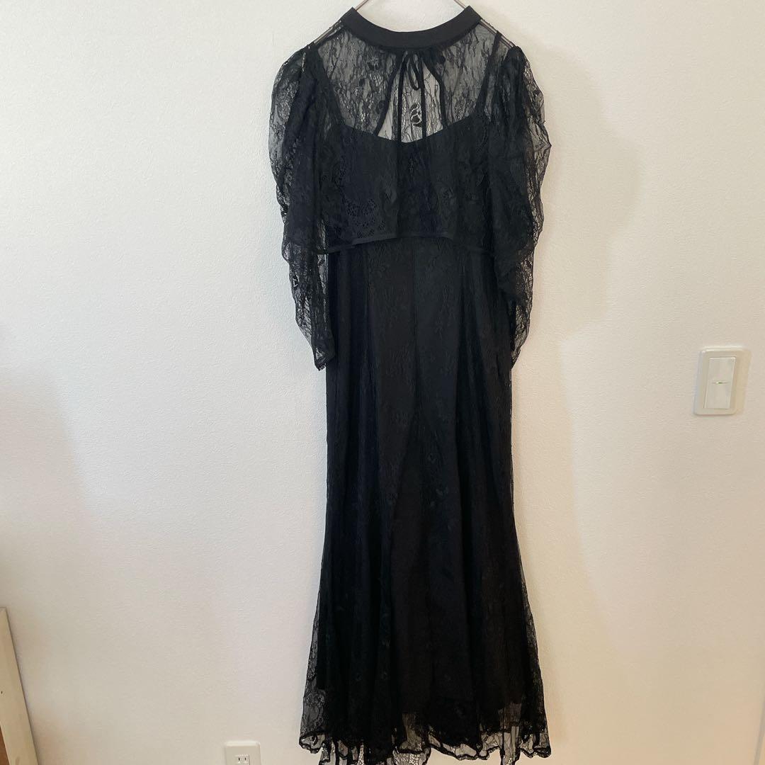 Dorry Doll ボレロレイヤーレースドレス　ブラック　結婚式　お呼ばれ M