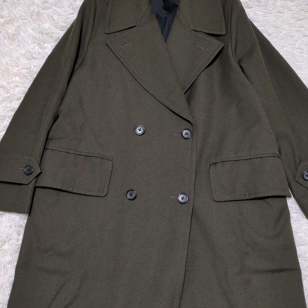 マーガレットハウエル ダブルブレスト ロングコートオリーブ Ⅰ