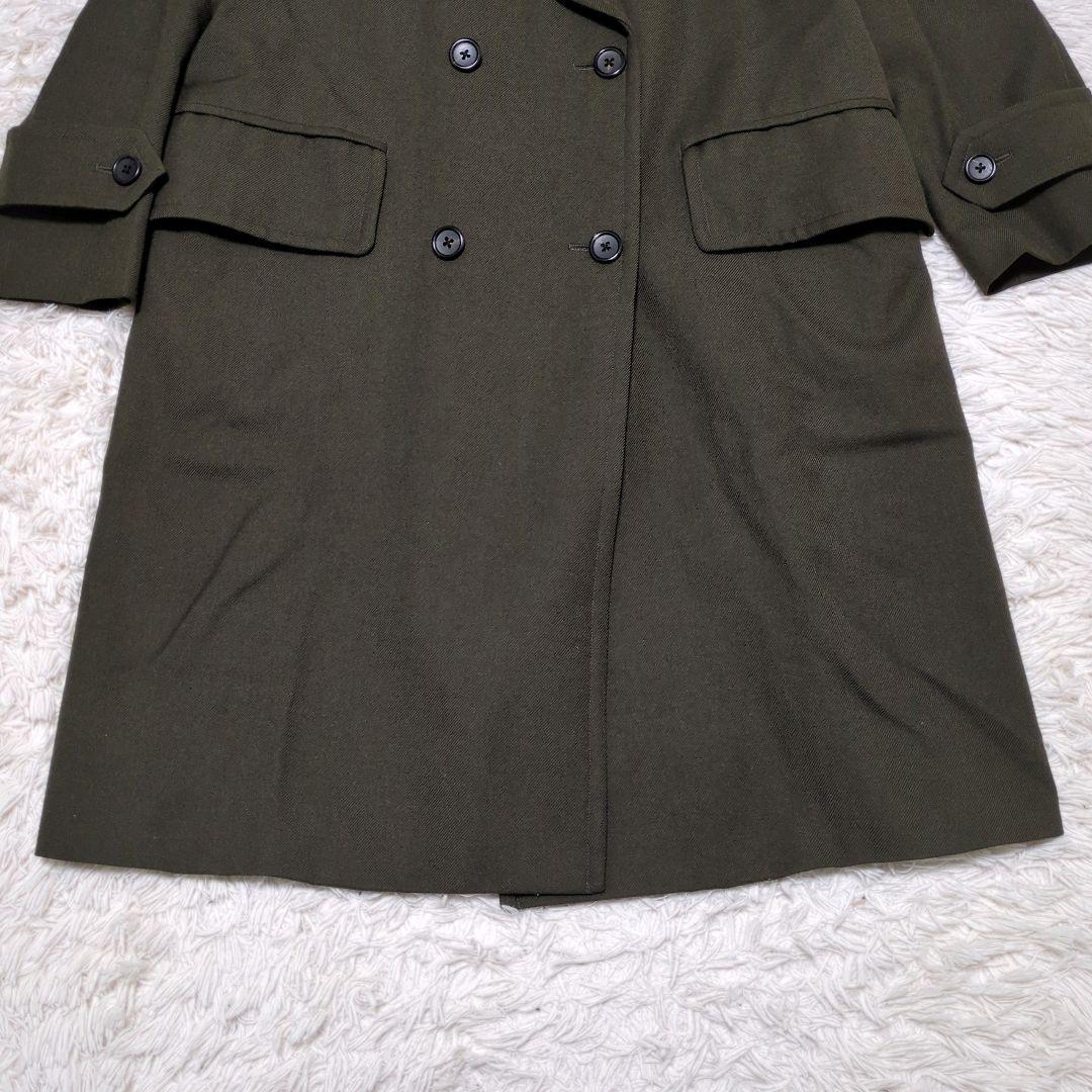 マーガレットハウエル ダブルブレスト ロングコートオリーブ Ⅰ