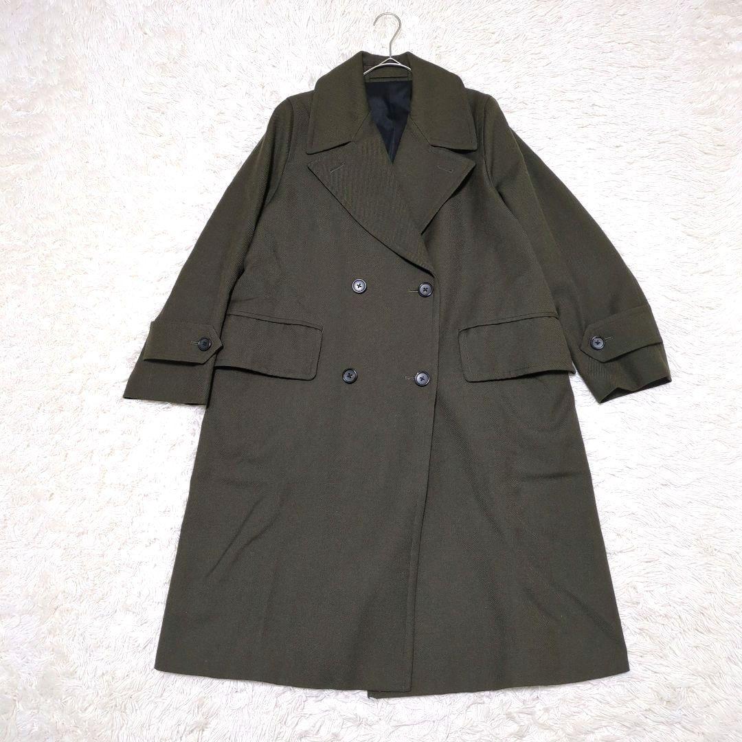 マーガレットハウエル ダブルブレスト ロングコートオリーブ Ⅰ