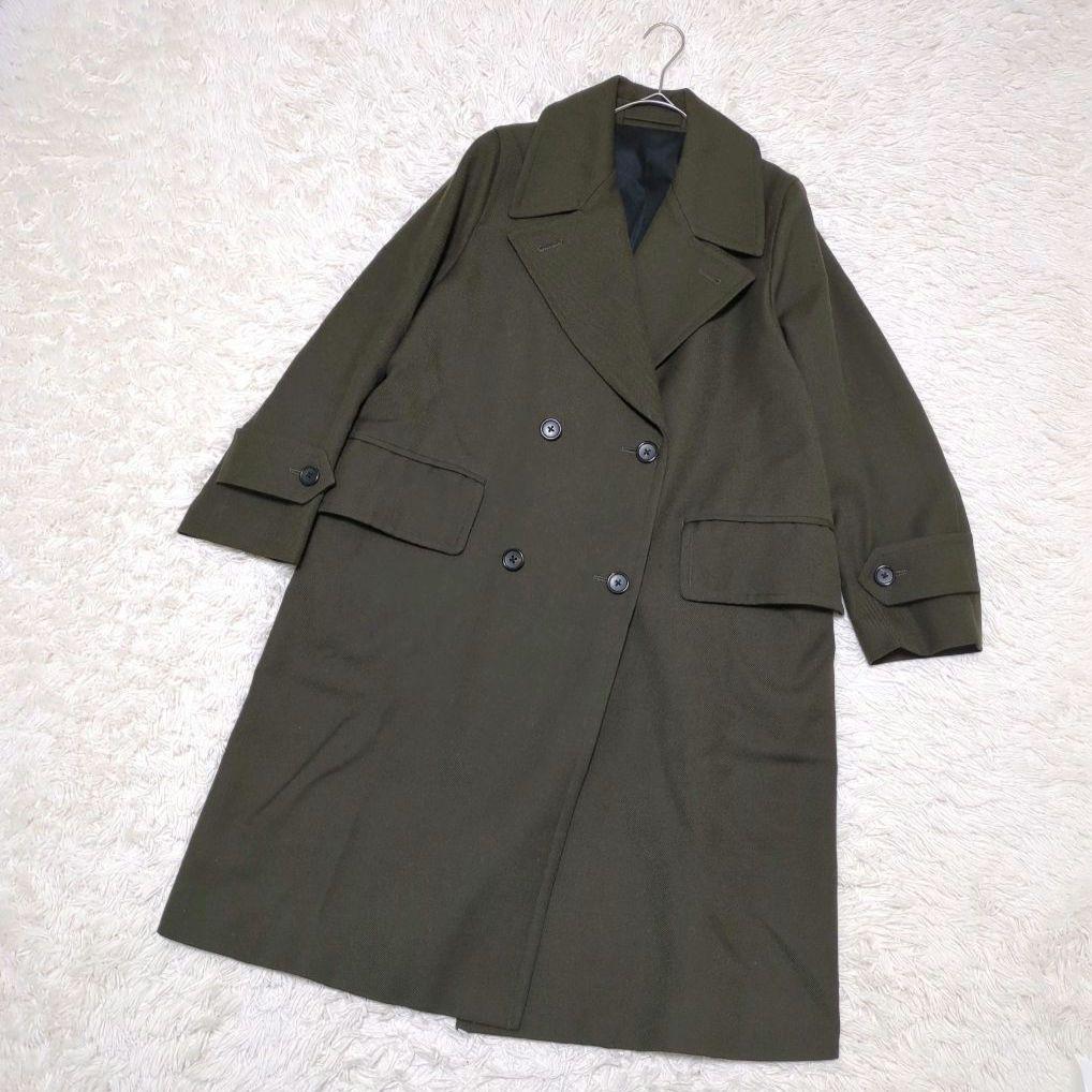 マーガレットハウエル ダブルブレスト ロングコートオリーブ Ⅰ