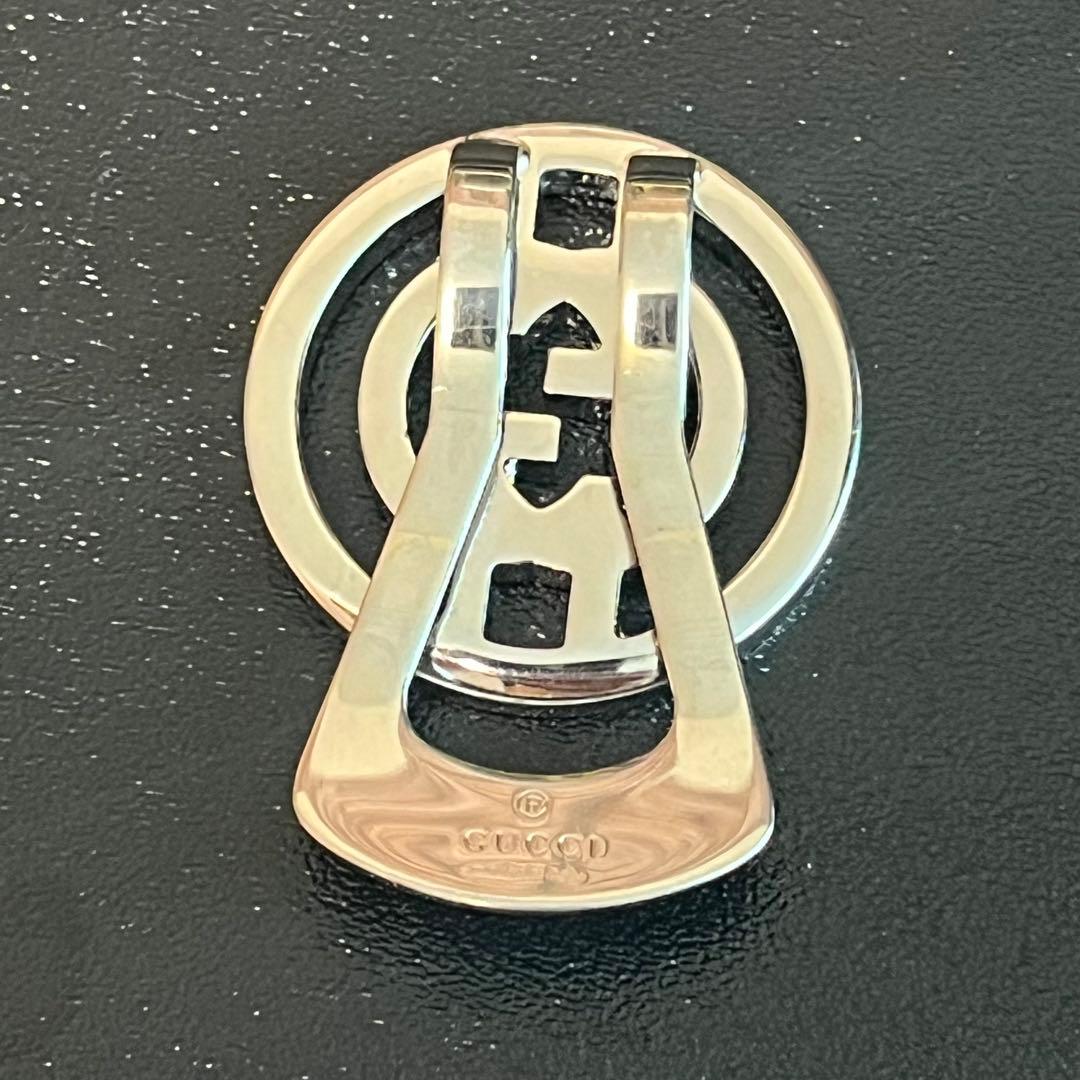 GUCCI グッチ　GGロゴ　シルバーマネークリップ　インターロッキング