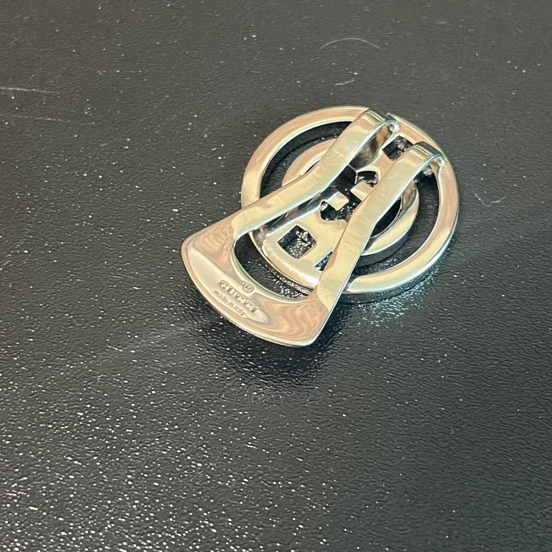 GUCCI グッチ　GGロゴ　シルバーマネークリップ　インターロッキング