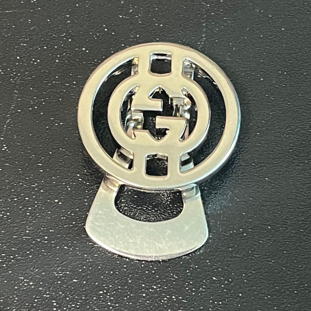 GUCCI グッチ　GGロゴ　シルバーマネークリップ　インターロッキング