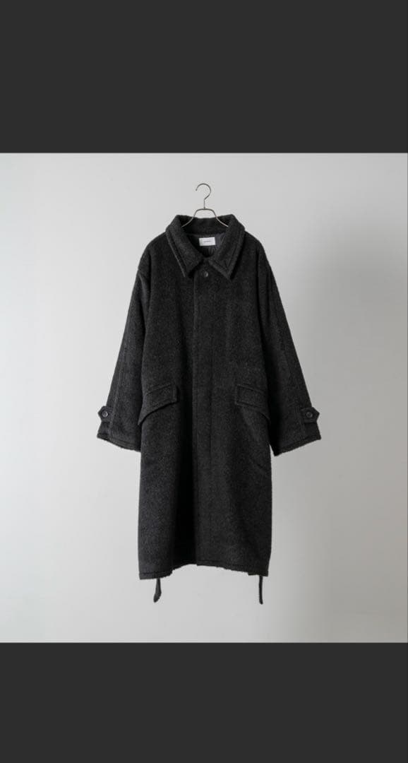 Soerte ウールブレンドシャギーオーバーコート 2ブラック