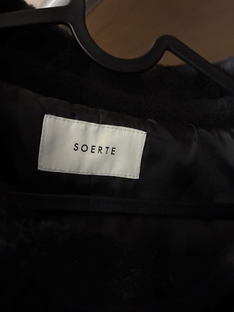 Soerte ウールブレンドシャギーオーバーコート 2ブラック