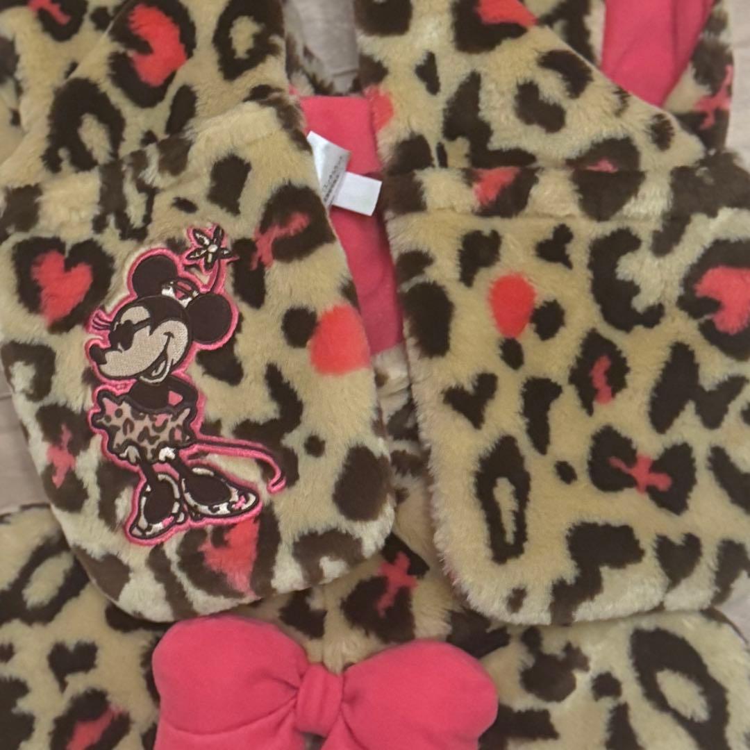 【レア】ディズニーミニー　ヒョウ柄 ファンキャップ　マフラーキャップ