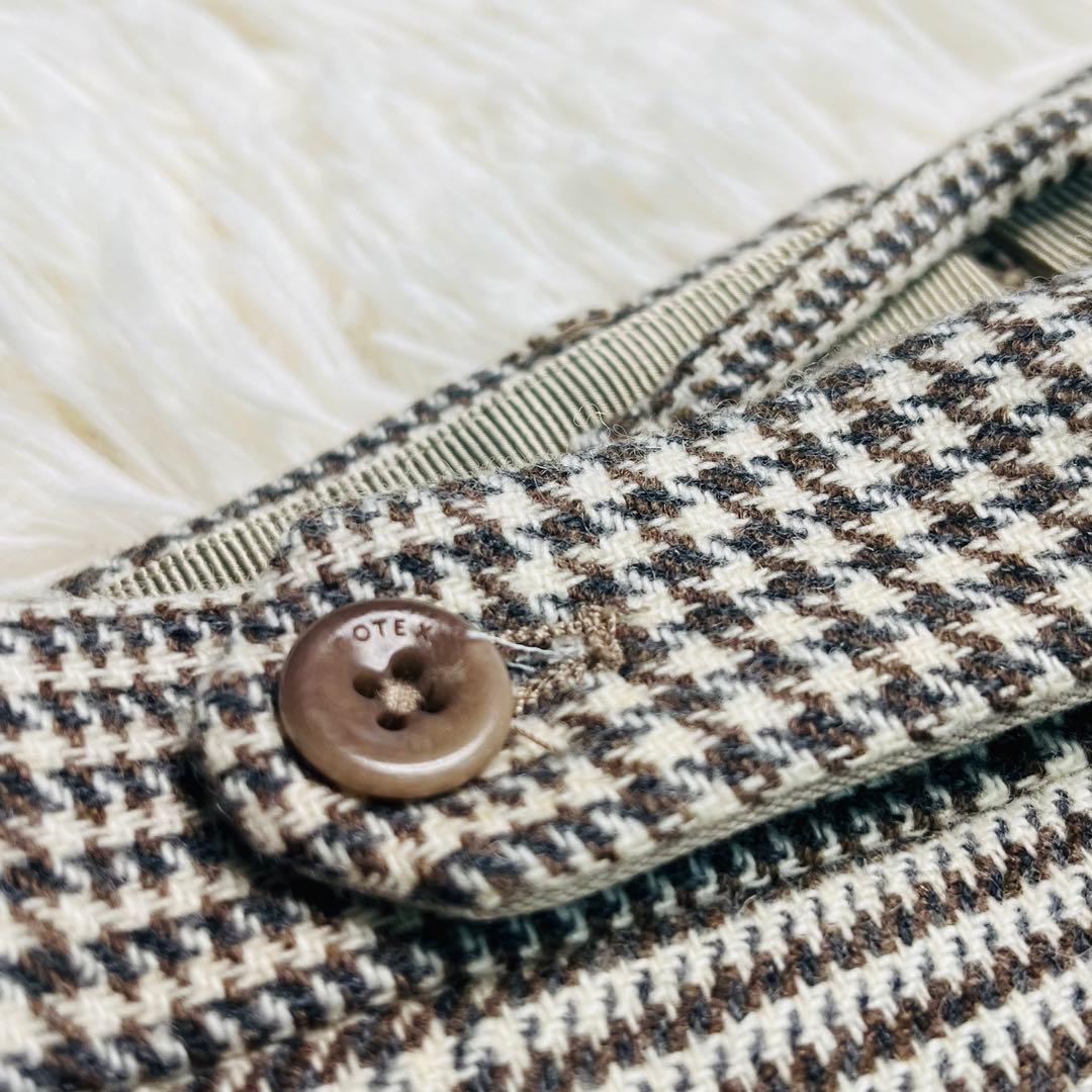 INCOTEX SLIMFIT Glen Check slacks 50 茶