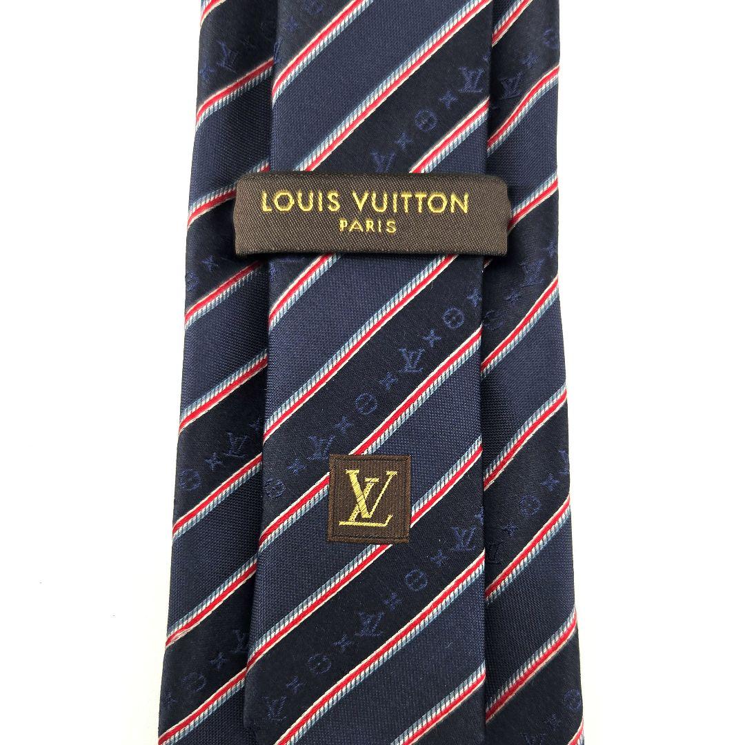 極美品　LOUIS VUITTON　ルイヴィトン　シルク　ネクタイ　ネイビー