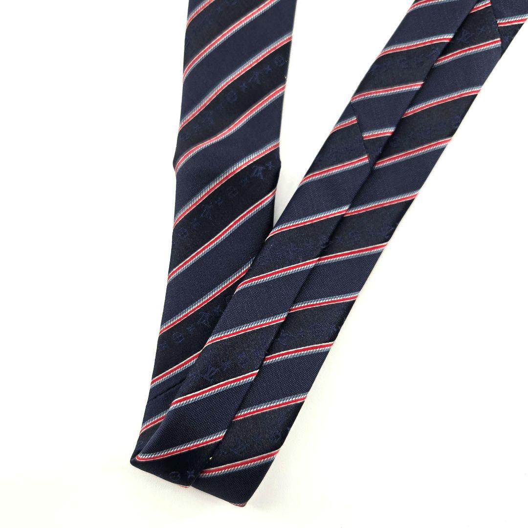 極美品　LOUIS VUITTON　ルイヴィトン　シルク　ネクタイ　ネイビー