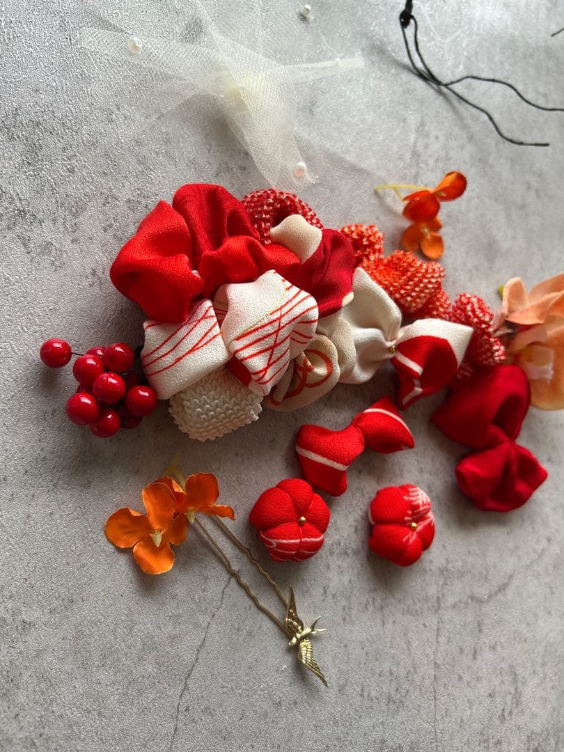 ゆ*う様 七五三　七五三髪飾り　ヘッドドレス　着物髪飾り　リメイク髪飾り　023