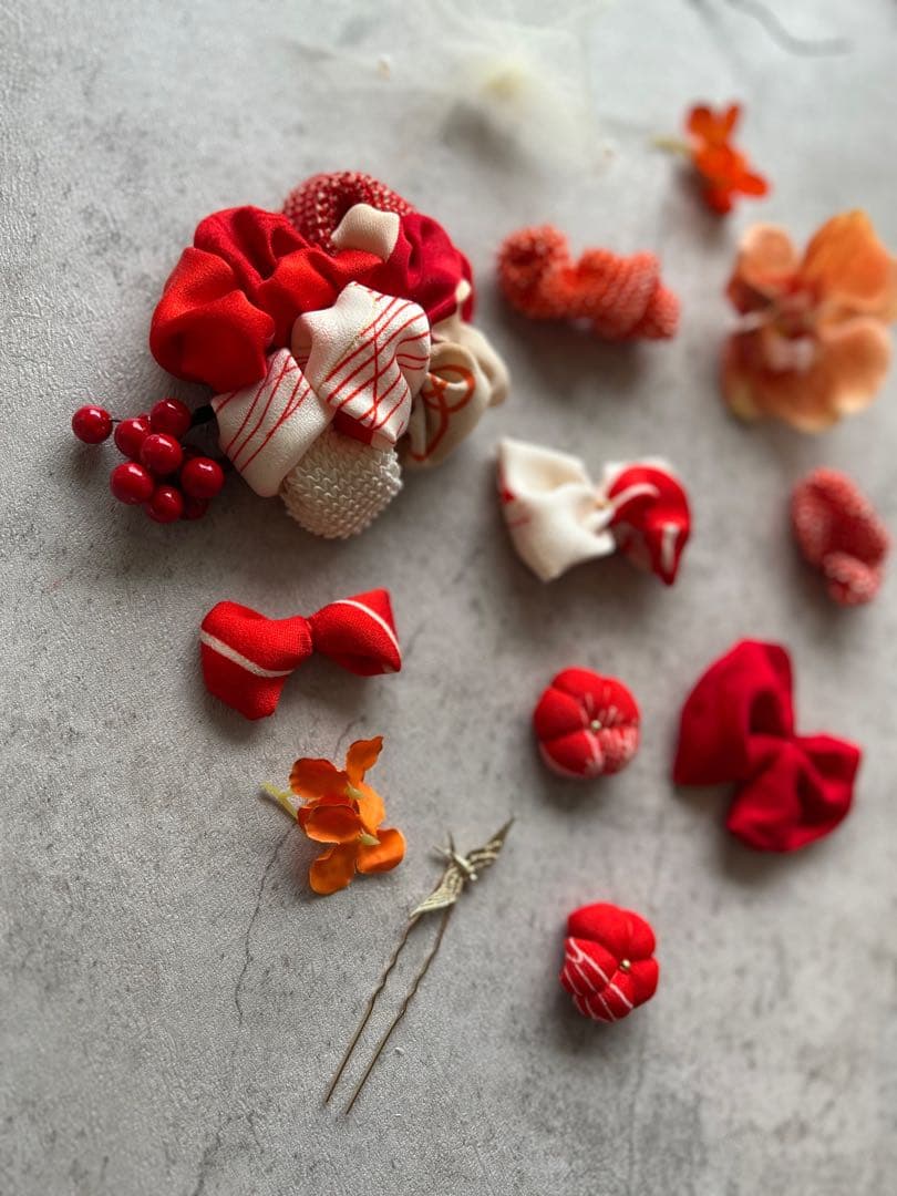 ゆ*う様 七五三　七五三髪飾り　ヘッドドレス　着物髪飾り　リメイク髪飾り　023