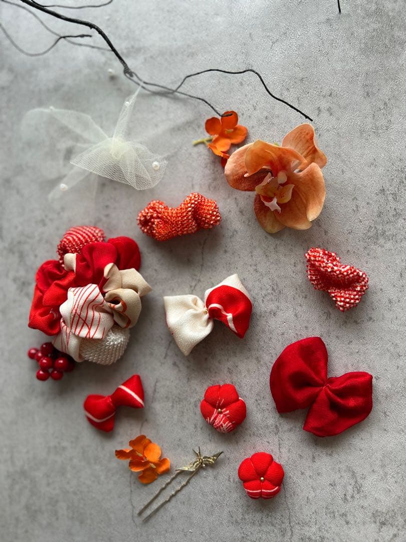 ゆ*う様 七五三　七五三髪飾り　ヘッドドレス　着物髪飾り　リメイク髪飾り　023