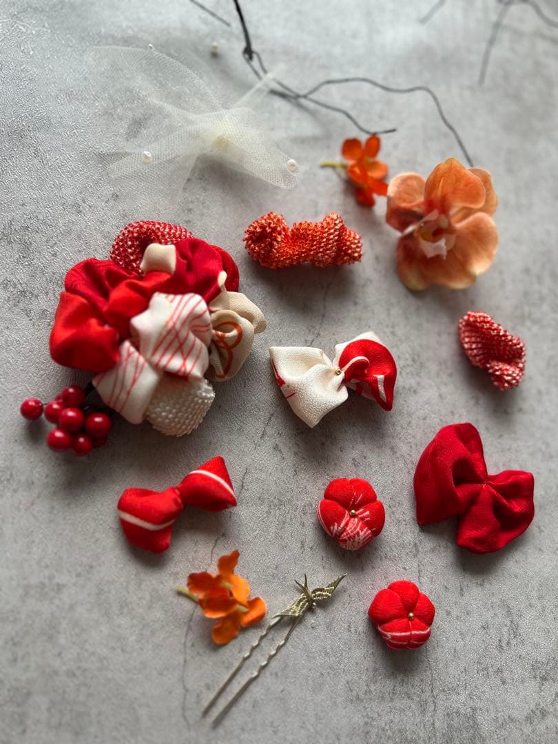 ゆ*う様 七五三　七五三髪飾り　ヘッドドレス　着物髪飾り　リメイク髪飾り　023