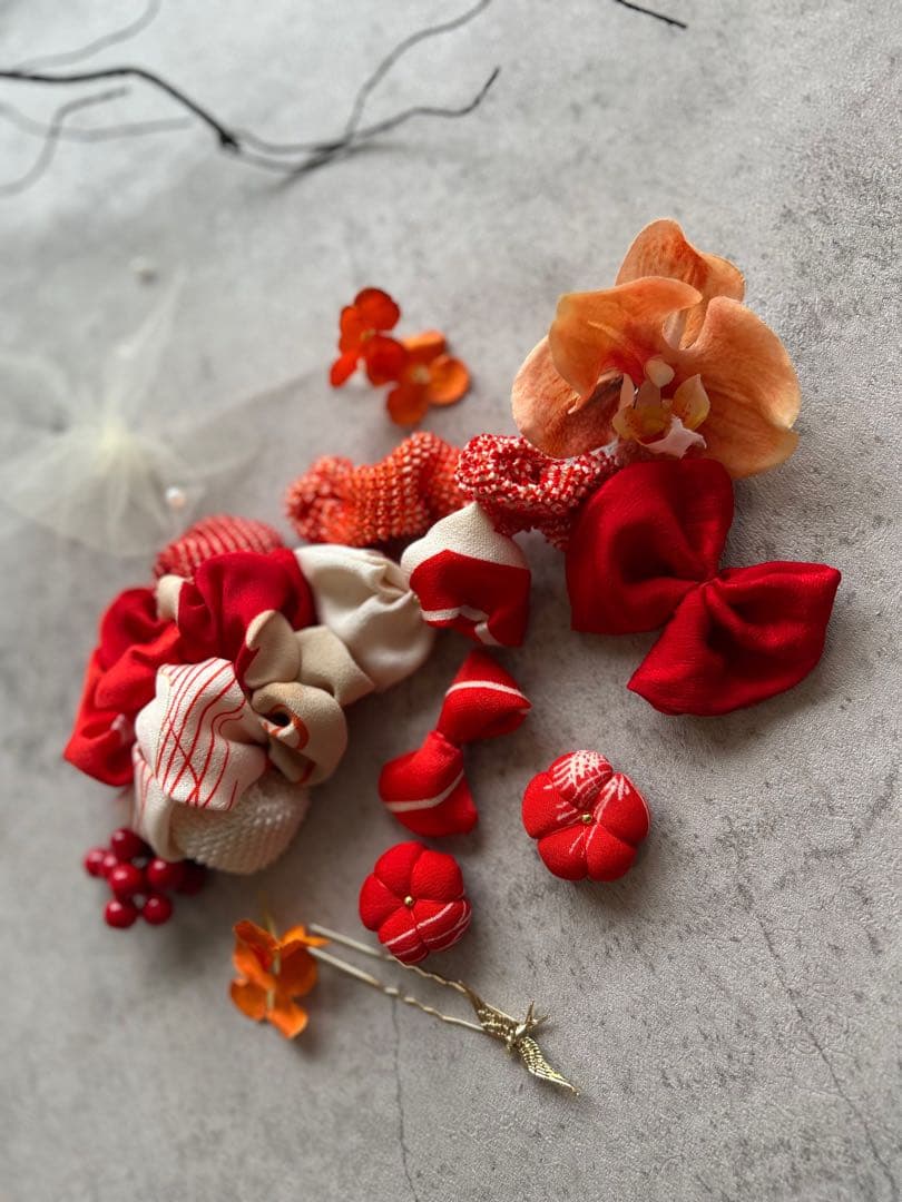 ゆ*う様 七五三　七五三髪飾り　ヘッドドレス　着物髪飾り　リメイク髪飾り　023