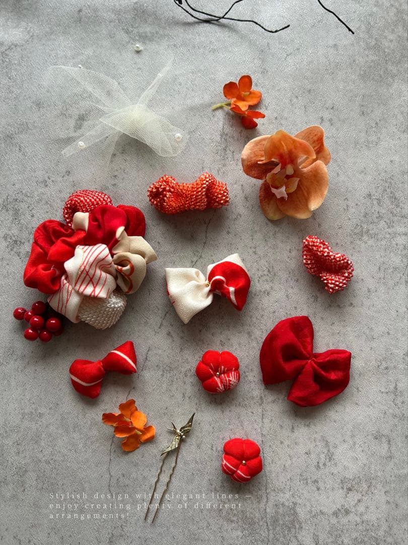 ゆ*う様 七五三　七五三髪飾り　ヘッドドレス　着物髪飾り　リメイク髪飾り　023