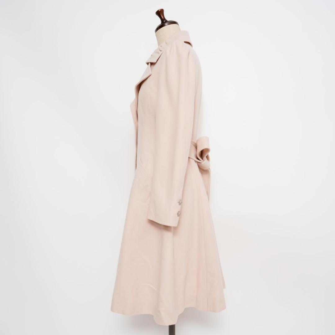 Rene カメリアボタンチェスターコート Aライン ピンク サイズ34*JD61