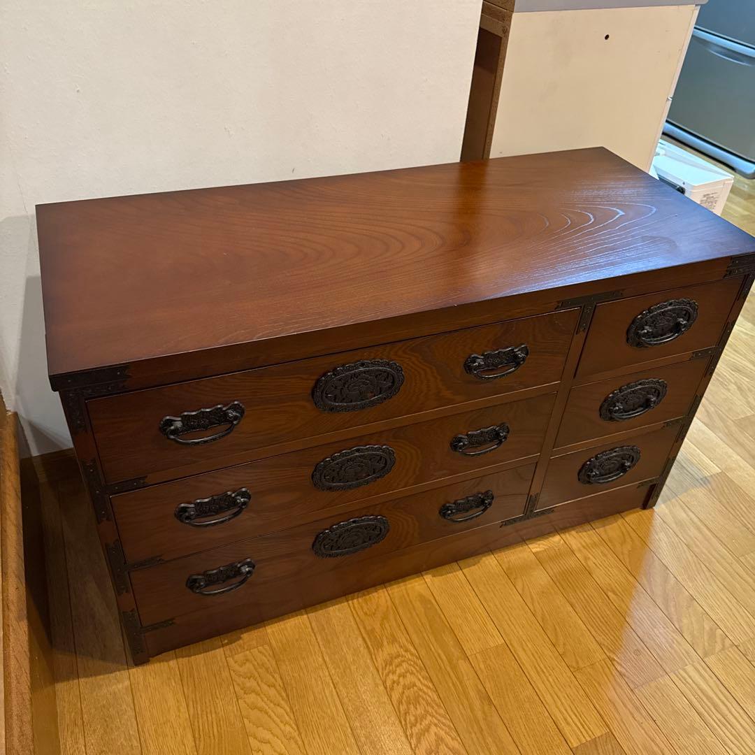 マ*ャ様 木製ダークブラウン箪笥 6引き出し