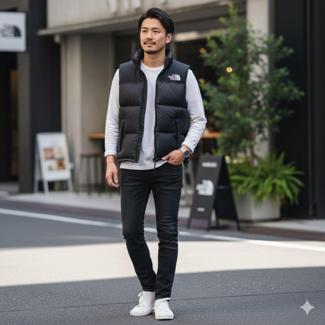 人気色　ノースフェイス　ヌプシダウンベスト　サイズL ブラック