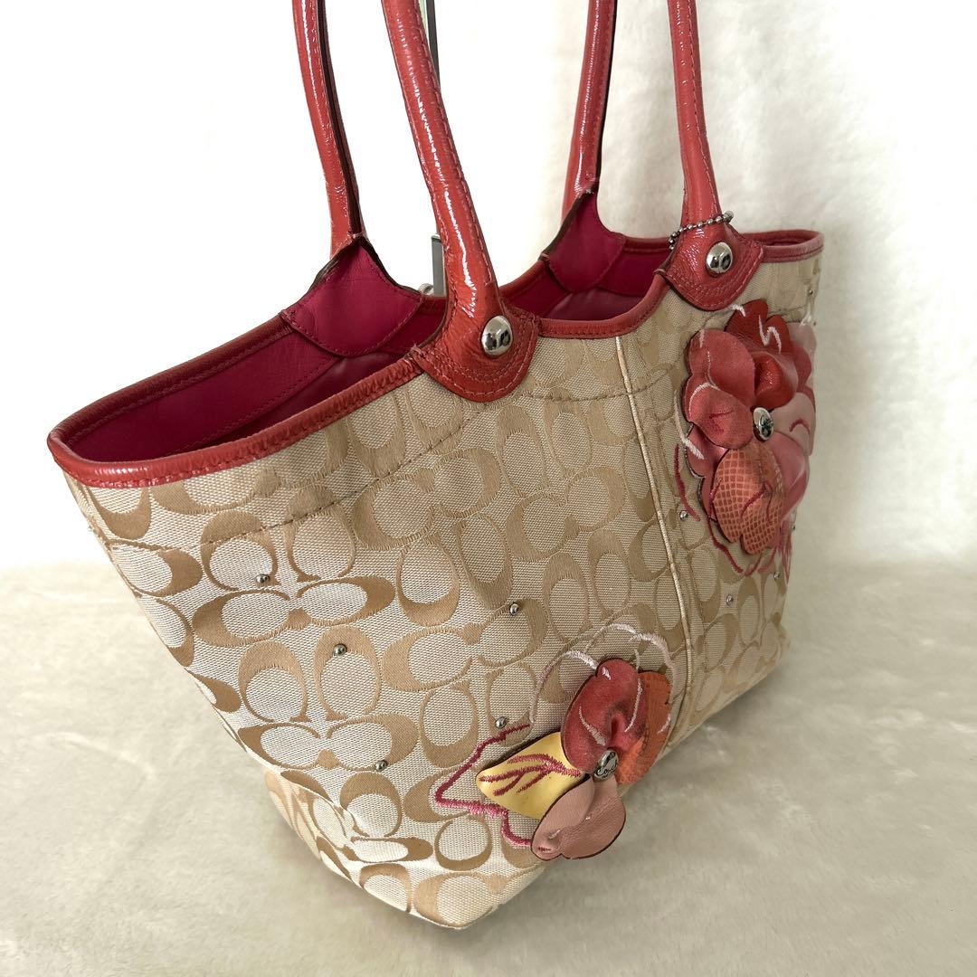 コーチ トートバッグ バッグ ピンク 16276 シグネチャーフローラル