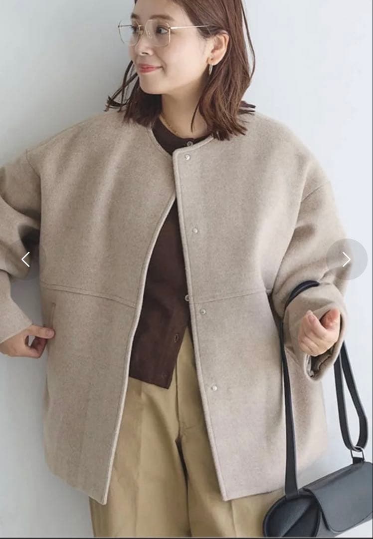 JOURNAL STANDARDスーパー140ノーカラーショートコート 美品