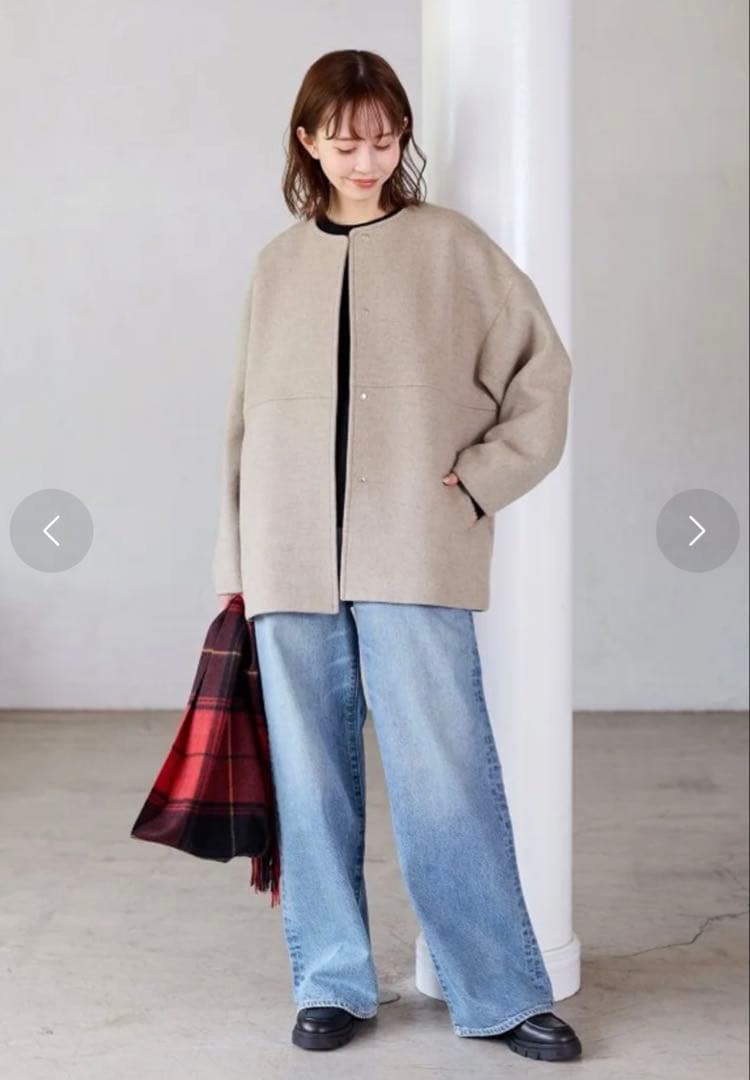 JOURNAL STANDARDスーパー140ノーカラーショートコート 美品