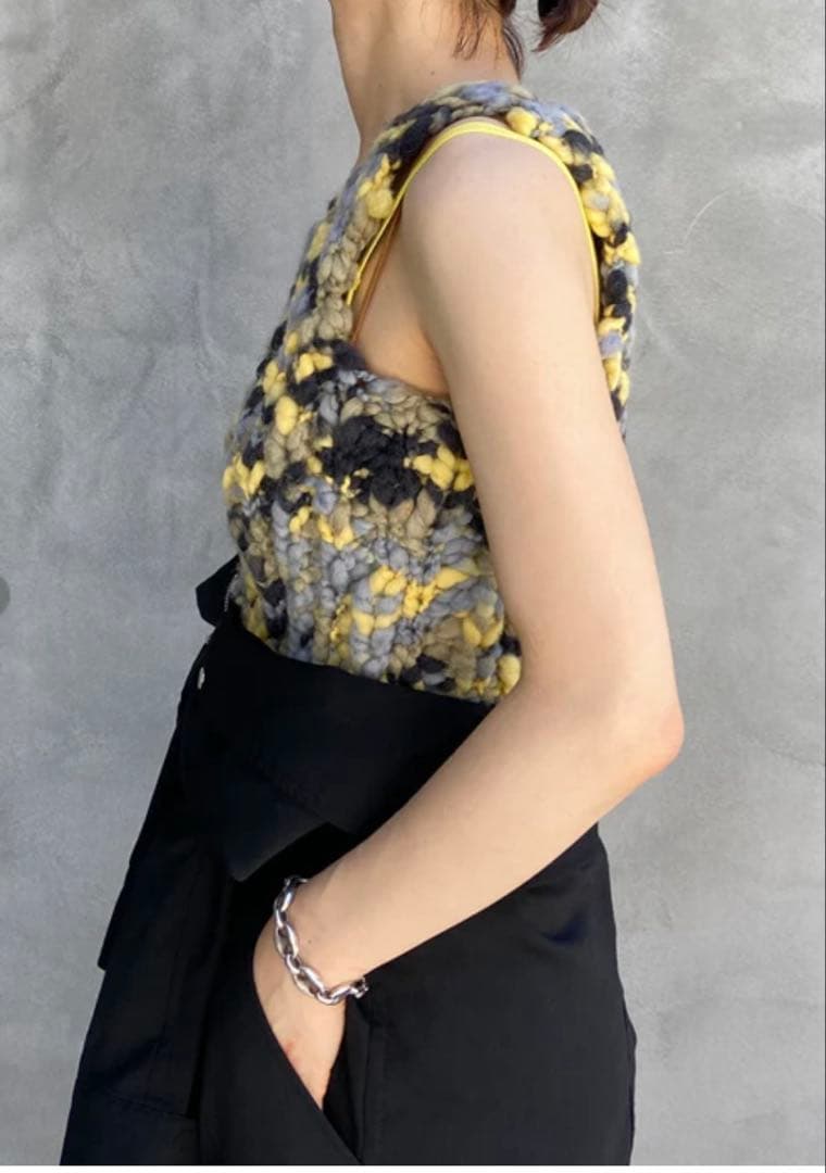 フミカ_ウチダ SPACE DYED HAND KNITTED VEST