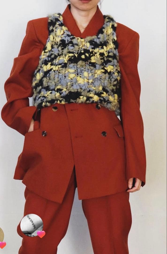 フミカ_ウチダ SPACE DYED HAND KNITTED VEST