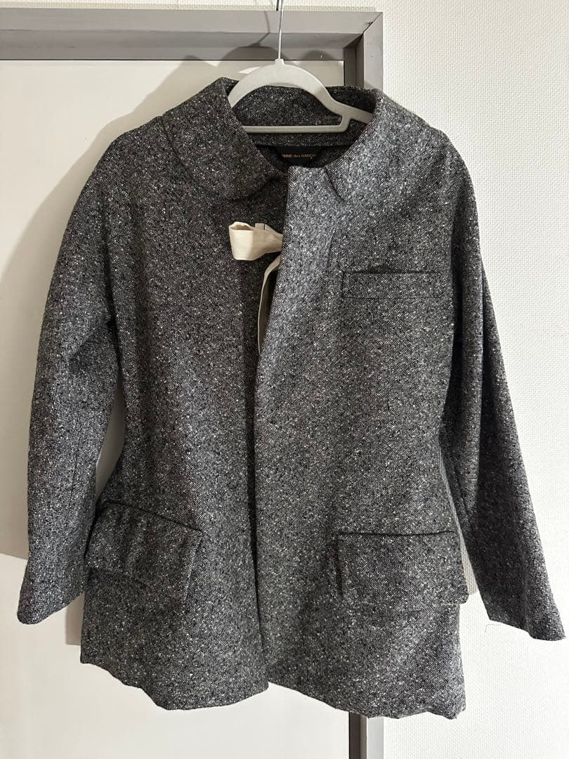 コムデギャルソン12AWネップツイードジャケットウールグレー