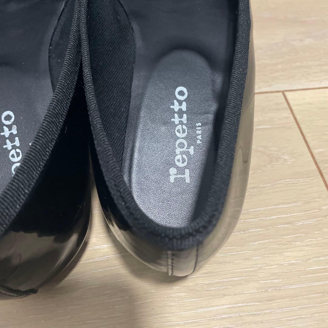 美品レペット バレエシューズ ポインテッドトゥ JUNON エナメル37.5 黒