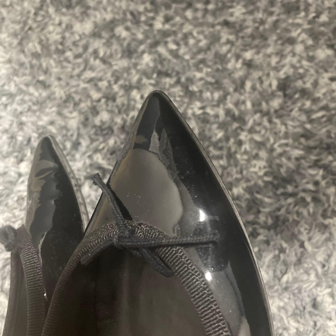 美品レペット バレエシューズ ポインテッドトゥ JUNON エナメル37.5 黒