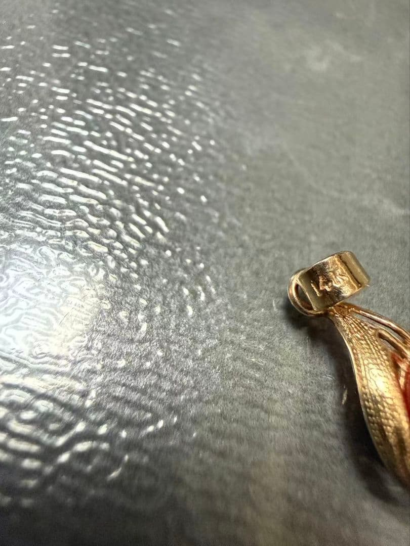 k18ゴールド ネックレス 14K赤珊瑚