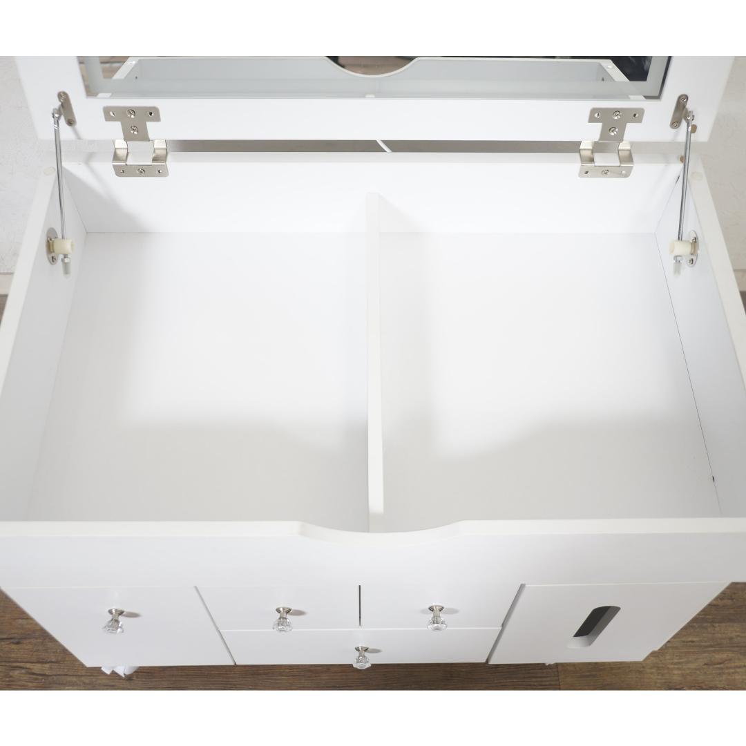 ◆セール◆【新品】LED女優ライト付き　伸縮式コスメワゴン　可動式ミラー