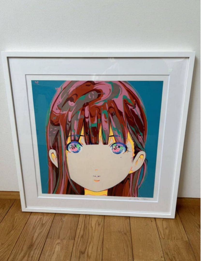 真作 愛☆まどんな 額装済みシルクスクリーン「チカゲ」 版画 EDサイン入り