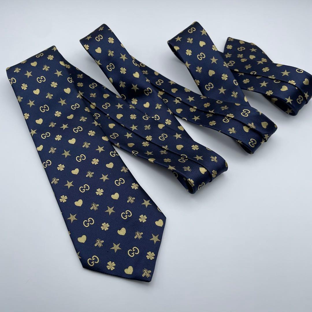 ✨極美品✨GUCCI ネクタイ 現行 シンボルズ 7cm 星 蜂 bee 刺繍