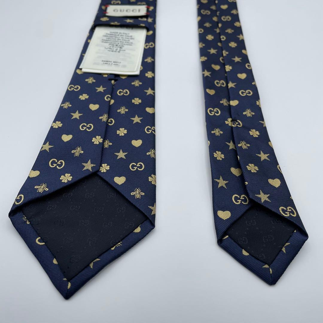 ✨極美品✨GUCCI ネクタイ 現行 シンボルズ 7cm 星 蜂 bee 刺繍