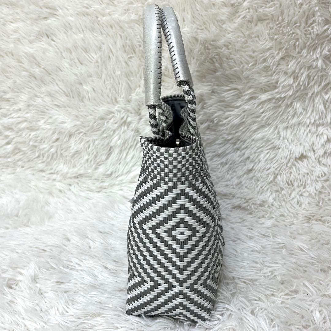 【極美品✨】WOVEN メキシコ製 メルカド カゴバッグ グレー/ホワイト