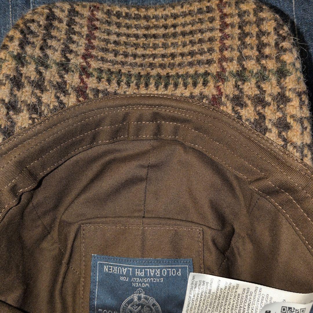 【美品】ラルフローレングレンチェックツイード ボールキャップ
