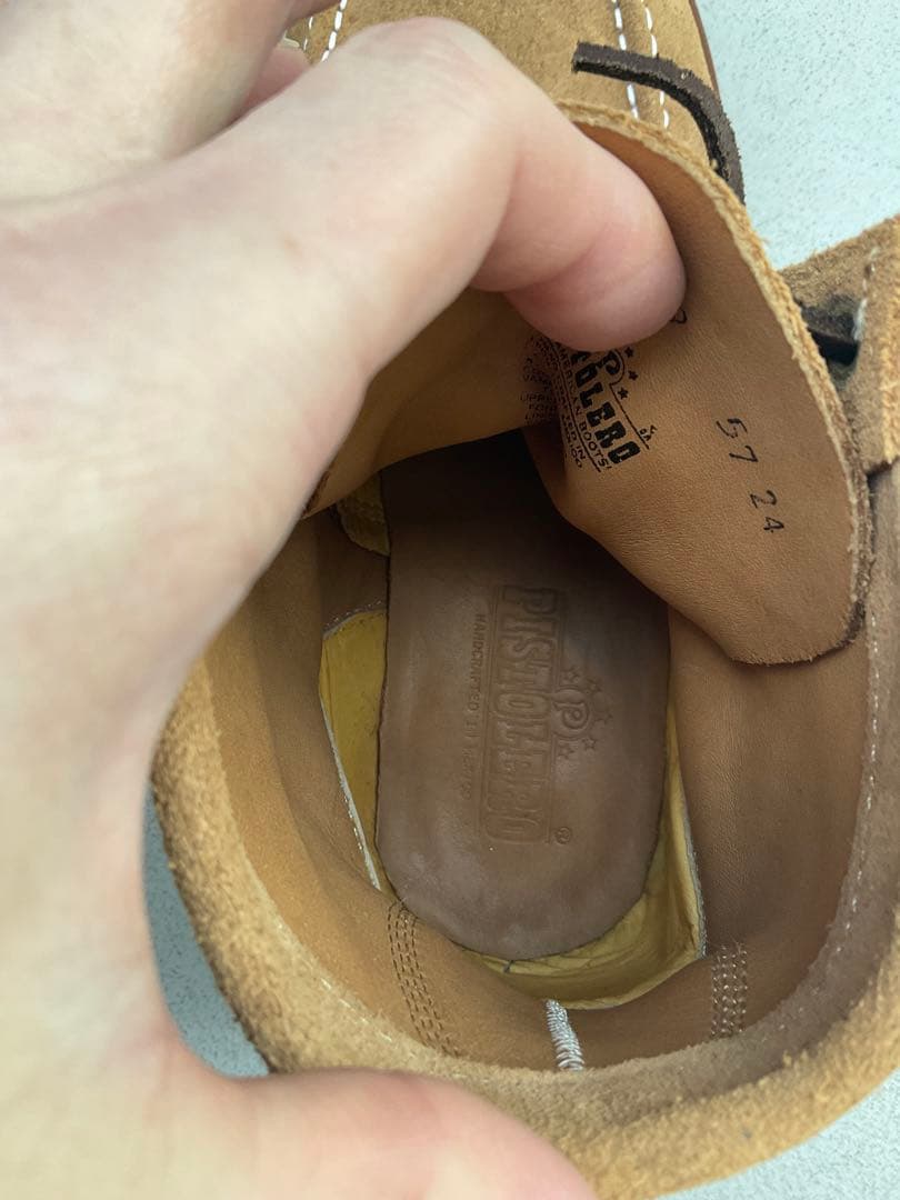 未使用 ピストレロ 茶ベージュ スエードブーツ ワークブーツ ビブラム セッター