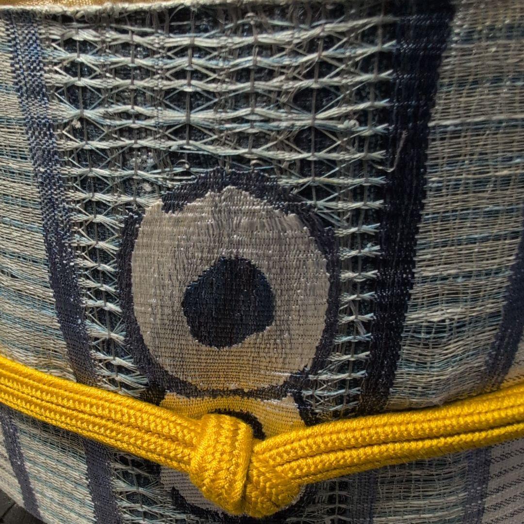 正絹大島紬小紋着物 　ストライプ　モスグリーン系色々