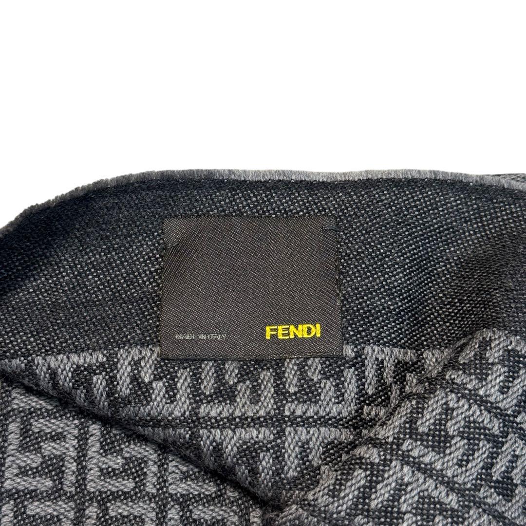 現行タグ‼️FENDI ズッカ柄 マフラー ストール 総柄 グレー ウール