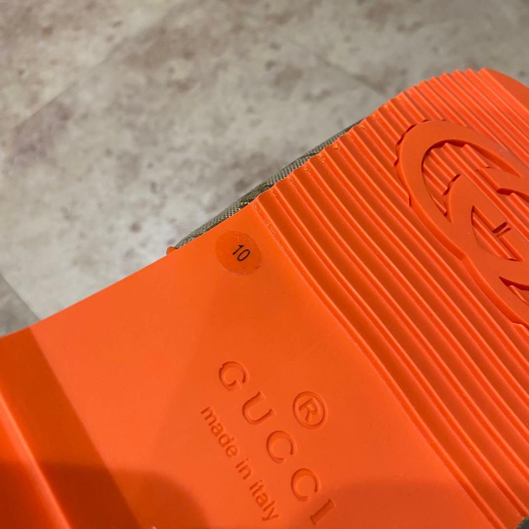 新品同様 グッチ ノースフェイス レザー GGモノグラム柄 サンダル 10