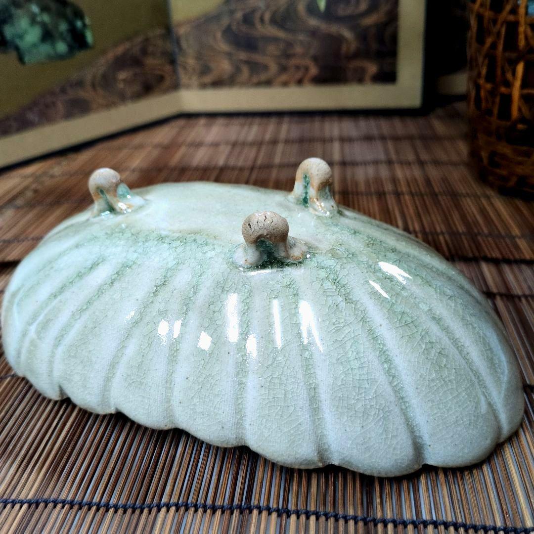 江戸期 尾張徳川家 御用窯 御深井焼 菊割向付皿　五客