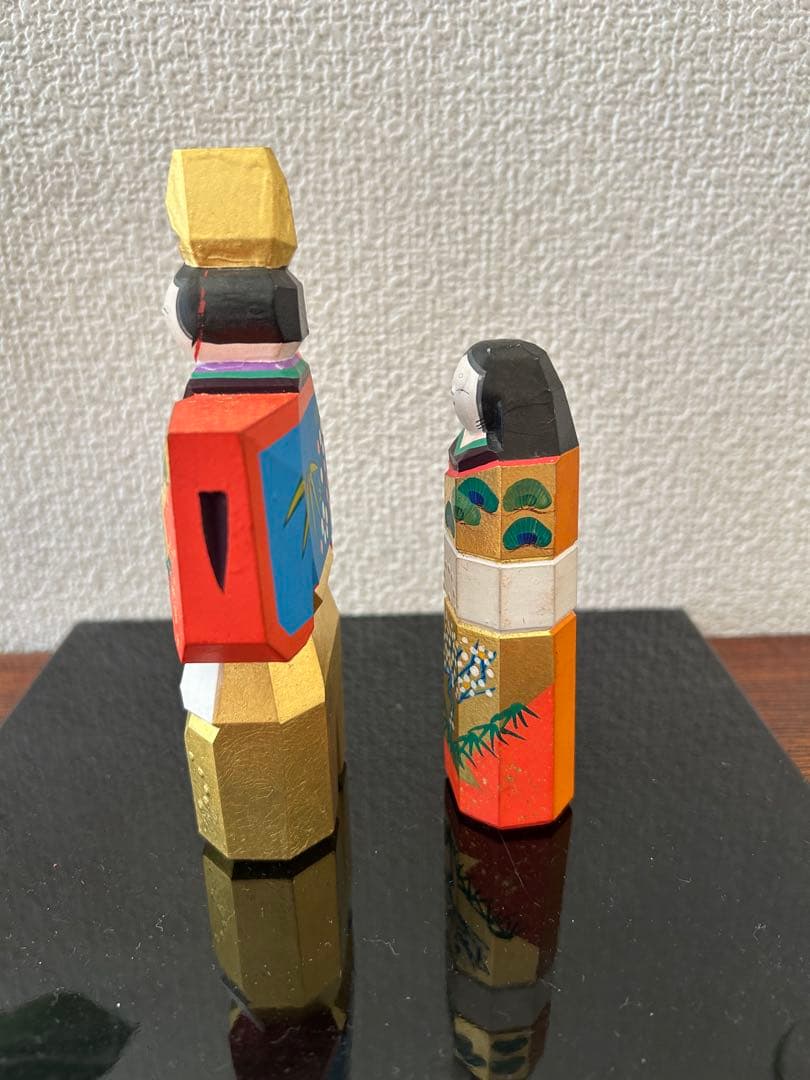 一刀彫　神泉作　雛人形 4号　奈良　立雛　約15㎝　奈良一刀彫り
