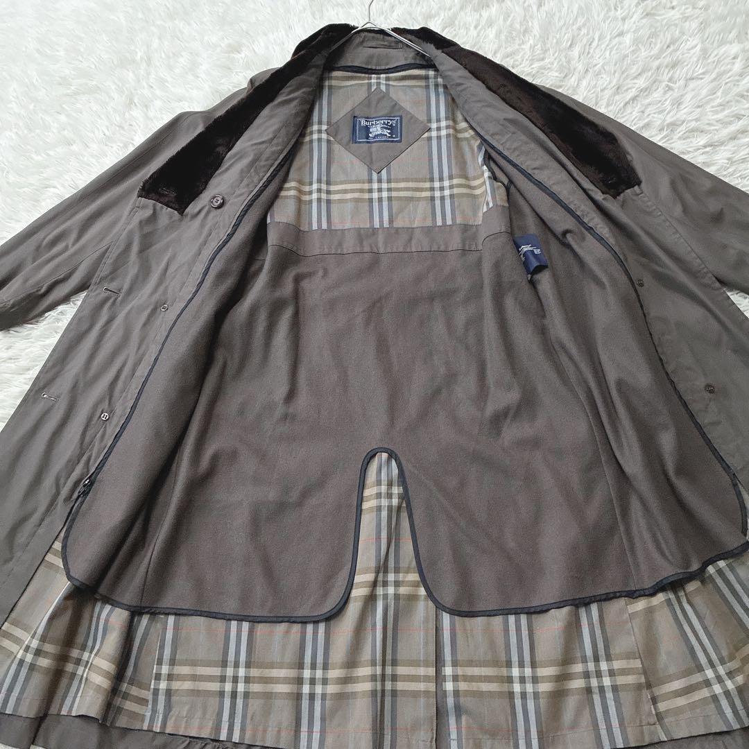 バーバリーズ ノバチェック ライナー トレンチコート ファー ベルト付き ロング